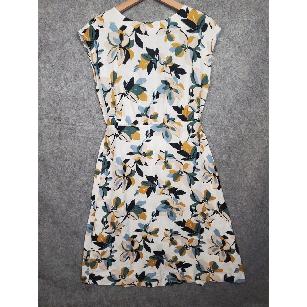 Ann Taylor Factory White Floral Mini Dress with Mustard & Teal Accents